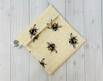 Abeille, mini sac pour produits humides, sac pour serviette en tissu, sac de protège-slip, emballage pour serviettes hygiéniques, porte-serviettes, petit sac, PUL imperméable, abeilles, insecte, sac de 5 pouces