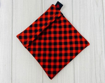 Mini Wet Bag, Cloth Pad Bag, Panty Liner Bag, Sanitary Pad Wrapper, Pad Holder, Small Bag, Waterproof PUL, Red Buffalo Plaid Bag, 3 inch bag