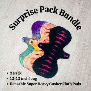 Juego de compresas de tela reutilizables, estilo súper abundante para la noche, 32-33 cm (12.5-13 pulgadas)