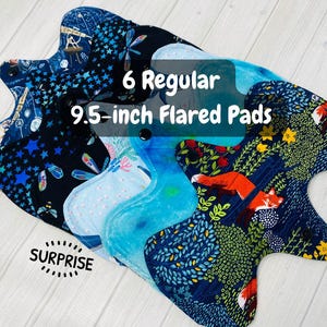 6er-Packung geschwungene geschwungene geschwungene Stoffpads, Stoffpad-Starter-Set, waschbare Inkontinenz-Pads, Überraschungspaket