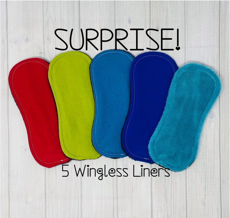 Incontinence Washable Panty Liner Cloth Wingless Panty Liners Surprise 5 Pack Cloth Pantyliners Cloth Pad Liners Set Reusable Liners