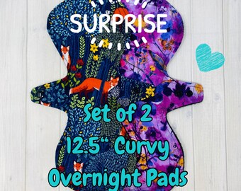 Heavy Overnight Pads, Cloth Pad Set, Cloth Pad Bundle, Starter Pack, Reusable Pad Set, Washable Pad, Surprise Pack