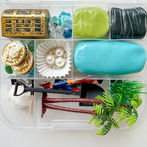 Pirate play dough kit, playdoh kit, playdough kit, sensory kit, sensory bin, pirates, kids gift, craft kit, treasure chest, treasure box