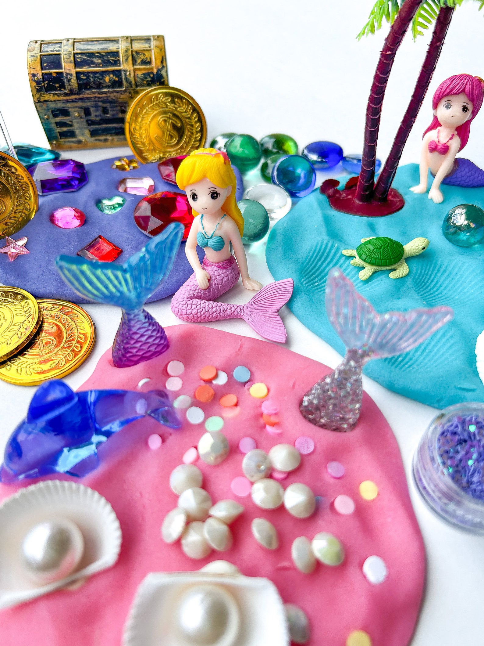 Mermaid Play Dough Kit, Playdoh Kit, Playdough Kit, Sensory Kit ...
