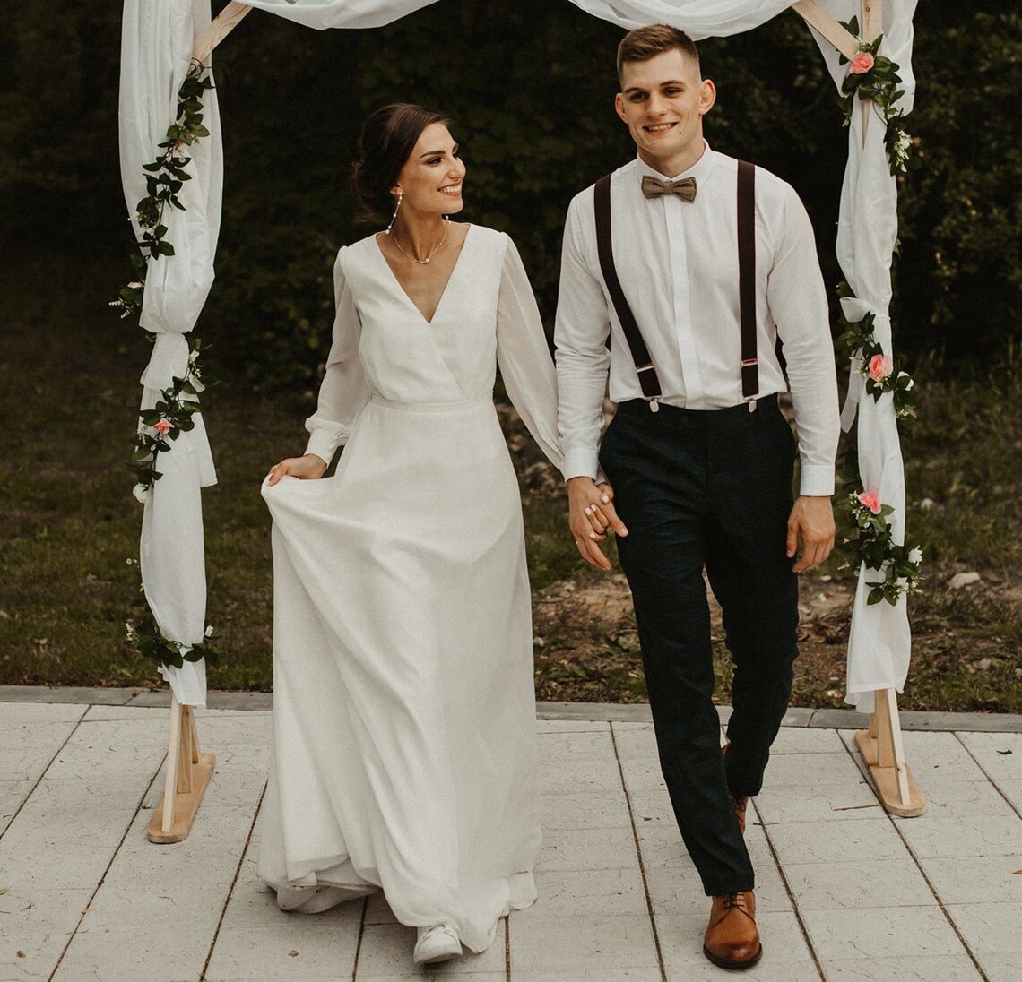 Minimalist Wedding Dress Simple Wedding Dress Plain Wedding Etsy