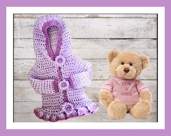 Crochet baby sweater, Baby Hoodie, Crochet Baby Hoodie, lavender baby sweater, purple baby hoodie