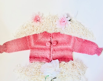 knit and crochet bolero style sweater and beanie set.