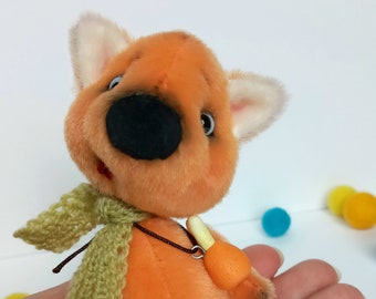 Funny teddy fox Rudko  / collectible  teddy / artist teddy / miniature teddy bear / mini teddy red fox / artist teddy fox / fantasy teddy