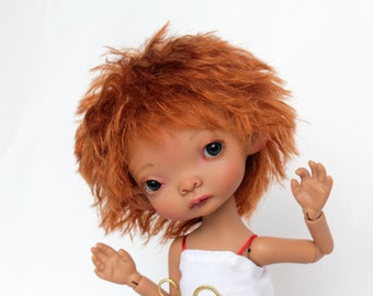 Handmade Irrealdoll Wig /"Redhead/" BJD Wig OOAK Irrealdoll Wig 6,5 inch wig