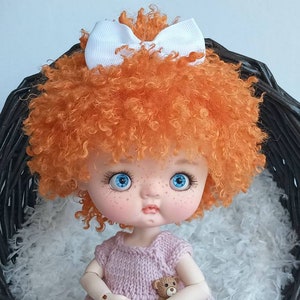 New! Qbaby long curly wig &quot;Bright Carrot&quot; / synthetic curls wig 10 in / Qbaby wig / 10 inches wig