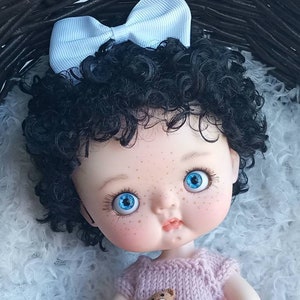 New! Qbaby curly wig &quot;Intense Black&quot; / synthetic curls wig 10 in / Qbaby wig / 10 inches wig
