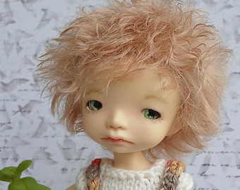 Peruka moherowa "Peach Blonde" specjalnie dla Irrealdoll Engendritos / Peruka BJD / Peruka Irrealdoll / Peruka LittleFee / Peruka 6,5 cala