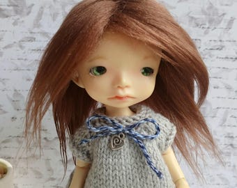 Peruka z długiego futra Irrealdoll Engendritos w kolorze "Jasny kasztanowy brąz" / Peruka dla lalki Irreal / Peruka Irrealdoll / Peruka LittleFee / Peruka 6,5 cala