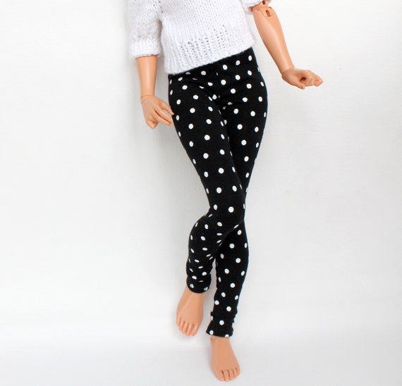 Leggings "Black&white polka dots" for MSD MiniFee (A-Line) / MiniFee Leggings / Leggings for doll 1/4 msd / Leggings for bjd doll slim msd