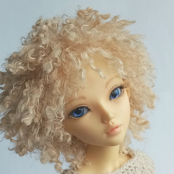 Minifee Curly Wig "Sand Beige Afro style" / faux fur Wig for Minifee specially / MSD Wig / Wig 7 inches / MNF wig