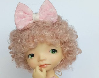 Curly Irrealdoll Wig "Dusty Pink" / faux fur Wig for Irrealdoll specially / BJD Wig / Irrealdoll Wig / LittleFee Wig / 6,5 inch Wig