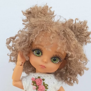 Long curly Lati Yellow Pukifee Wig "Milk Chocolate with tails" / faux fur wig / BJD Wig / Aquarius Wig / Lati Yellow Wig / 6 inch Wig