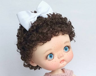 Nouveau! Qbaby curly wig "Warm Chocolate" / perruque boucles synthétiques 10 in / Qbaby wig / 10 pouces perruque