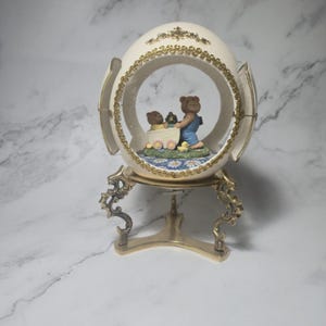 Decorated Real Ostrich Egg Jewellery Box by The Fabulous Eggs Music Box Tested