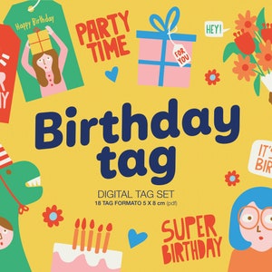 Birthday Tag. Printable tag set