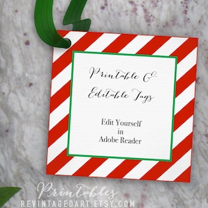 Christmas Tags Blank Editable Christmas Gift Tag Template ...