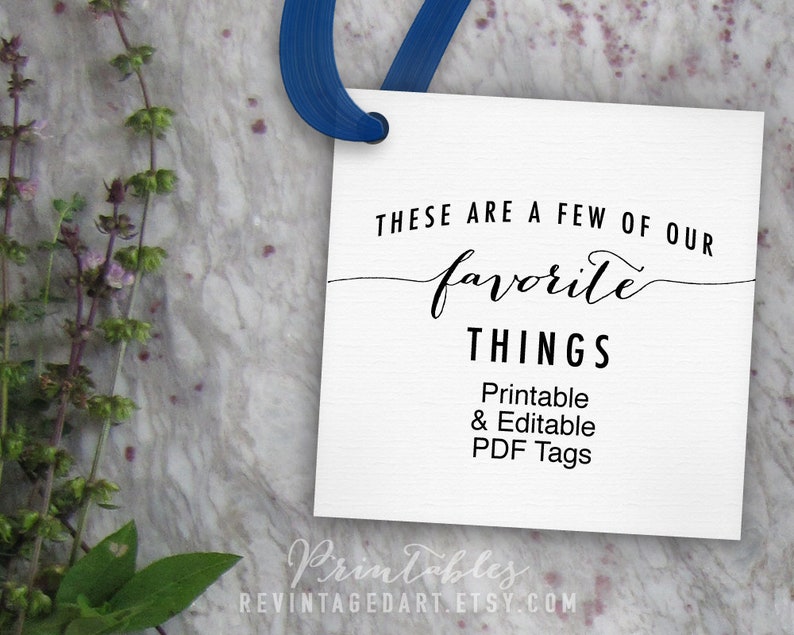 Our Favorite Things Tags Printable Editable Tag // These Are | Etsy
