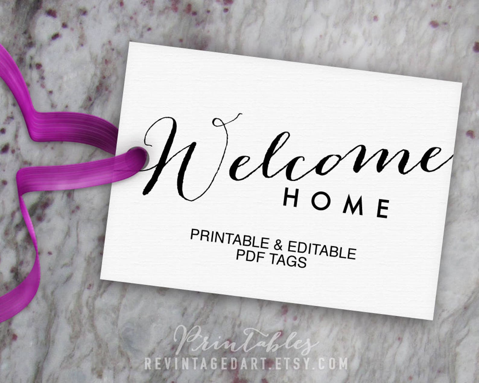 Welcome Home Tags Printable Gift Tag Template // Editable - Etsy