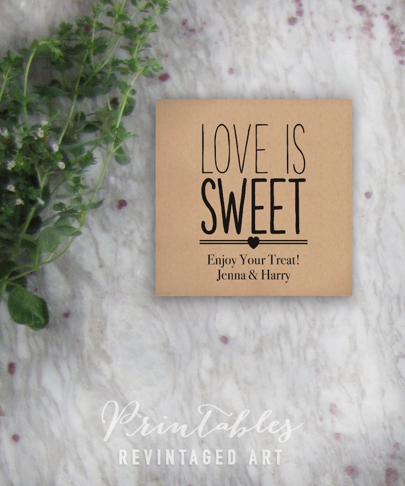 Love is Sweet Tags Printable Editable Favor Tag Template // - Etsy