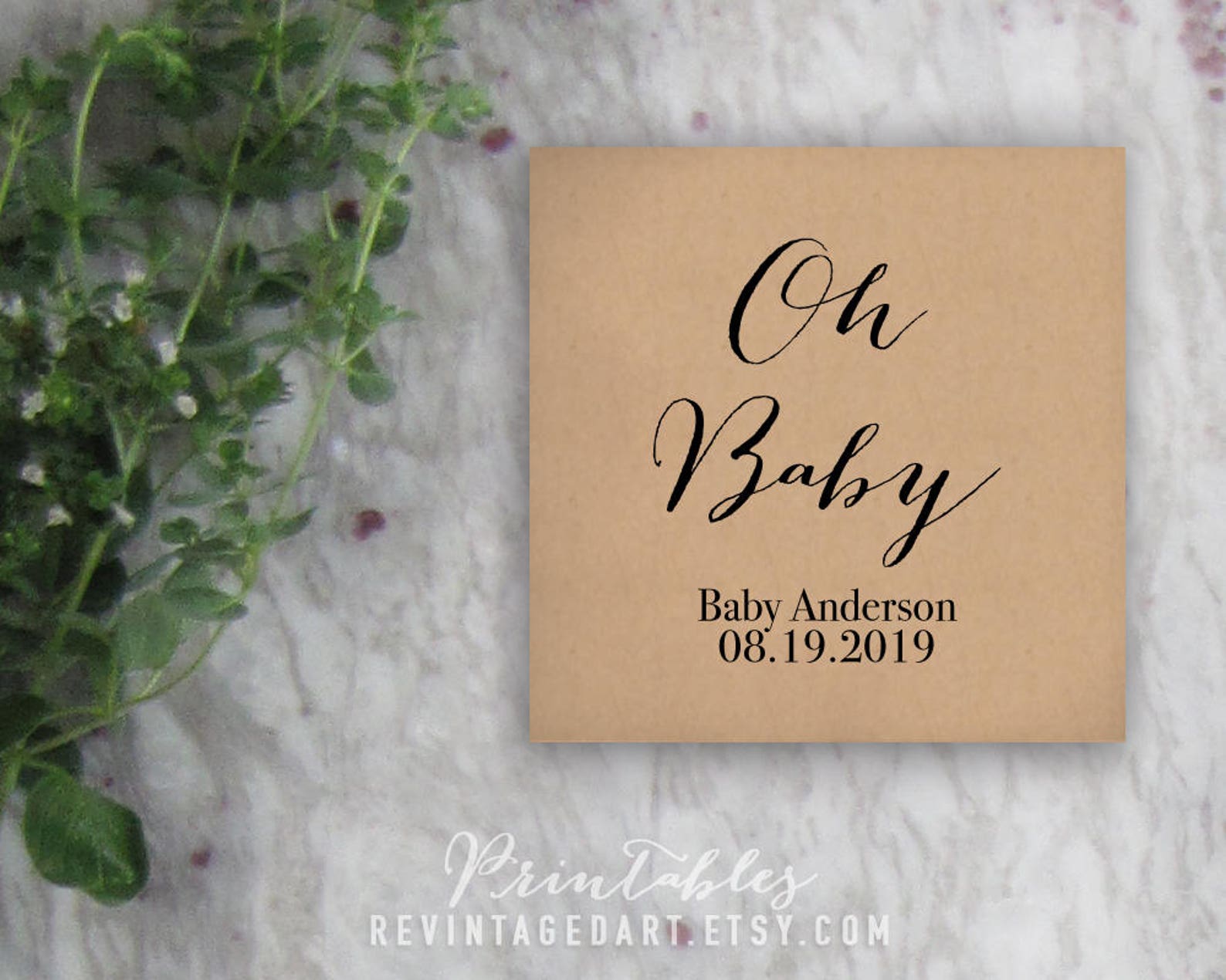 Oh Baby Tags Printable Editable Favor Tag // Printable Baby | Etsy