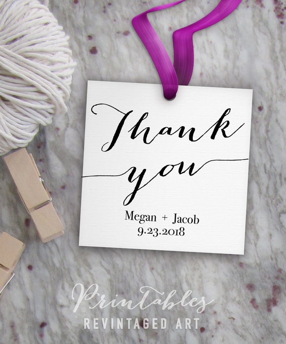 thank you tags printable editable favor tag template etsy