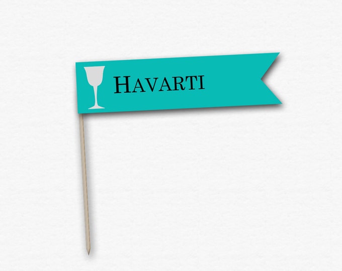 Cheese Flag Labels DIY for Cocktail Parties Wine and Cheese Etsy