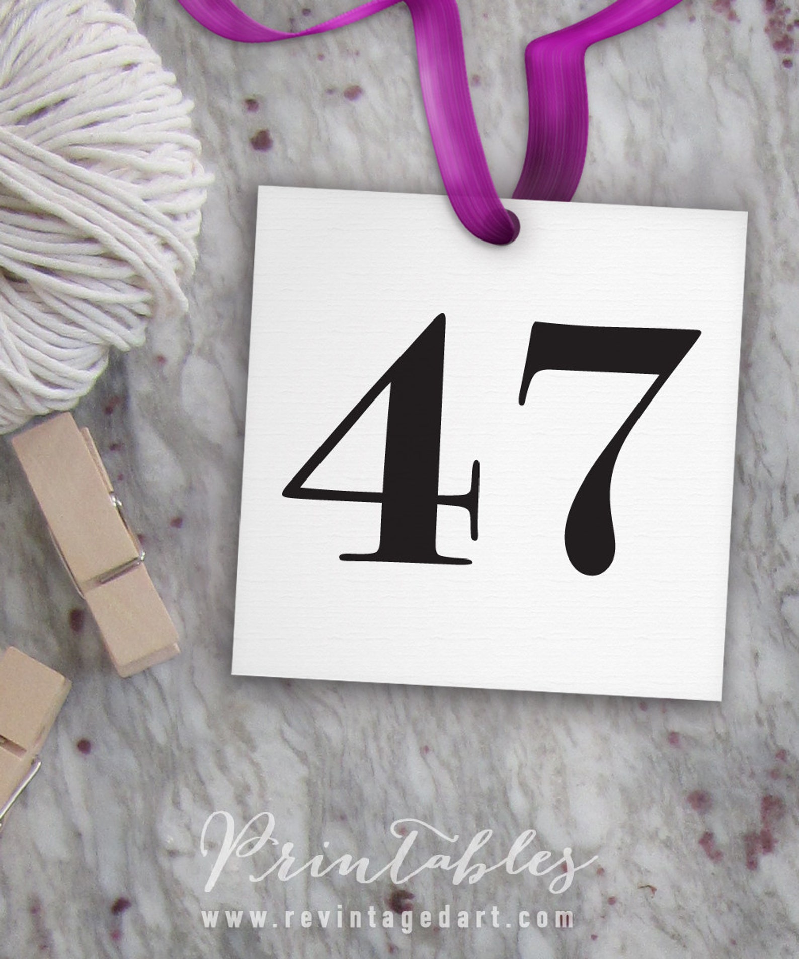 Printable Number Tags Numbers 1-60 // Use for Raffle Tags | Etsy