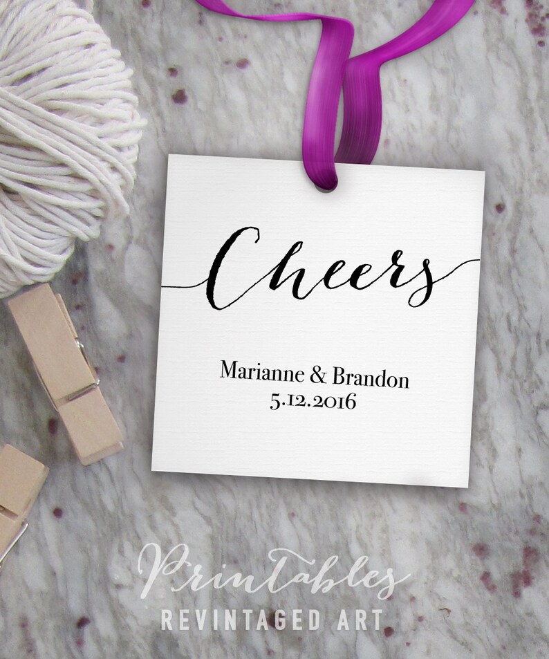 Cheers Tags Printable Editable Favor Tag Template // Wedding - Etsy