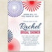 Patriotic Bridal Shower Invitation with Fireworks // Perfect for July 4th Independence Day in Red White & Blue // DIY Digital PRINTABLE