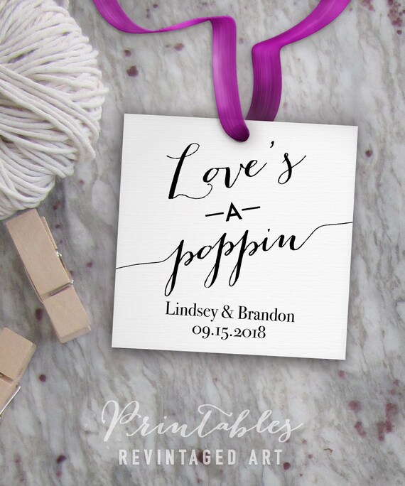 popcorn tags printable wedding gift tag template etsy