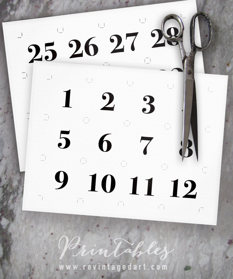Printable Number Tags Numbers 1-60