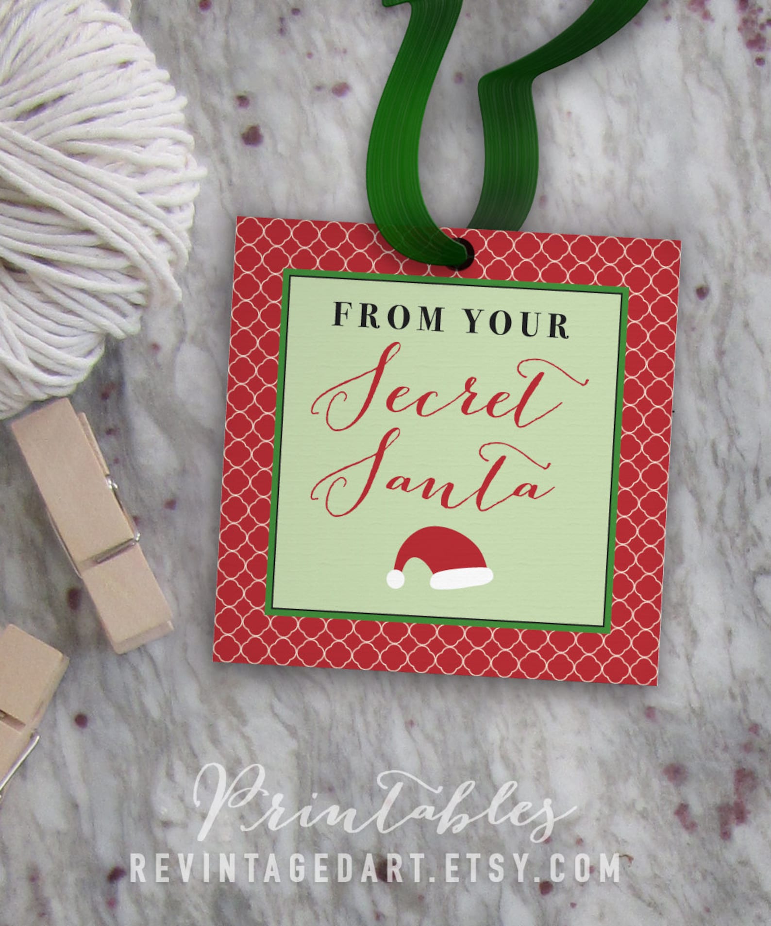 Secret Santa Tags Printable Christmas Gift Tags for Work Etsy