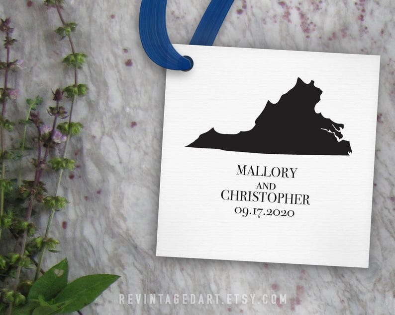 Virginia Tags // Editable Printable Virginia Tag // Wedding Etsy