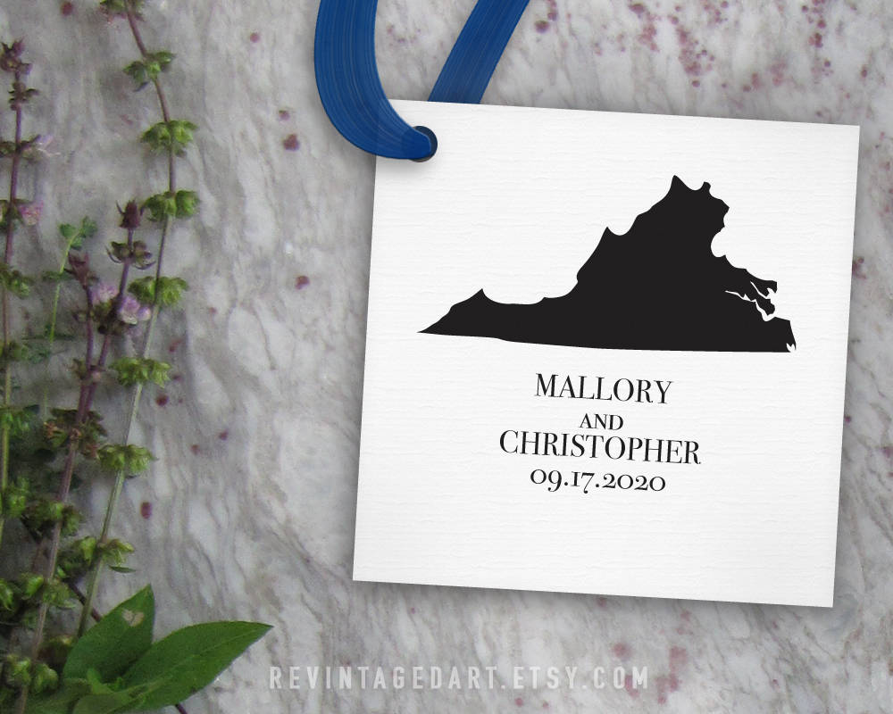 Virginia Tags // Editable Printable Virginia Tag // Wedding Etsy