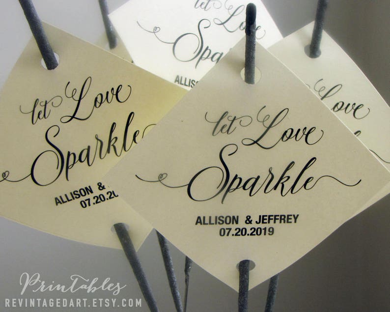 Let Love Sparkle Tags Printable Editable Tag Sparkler Etsy