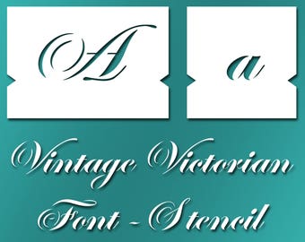 Letters STENCILS: Decorative Victorian Font (Furniture Print Transfer) #060