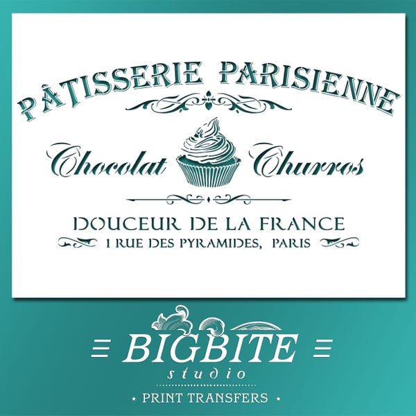 Vintage Cupcake Stencil French Patisserie Parisienne Advert #077