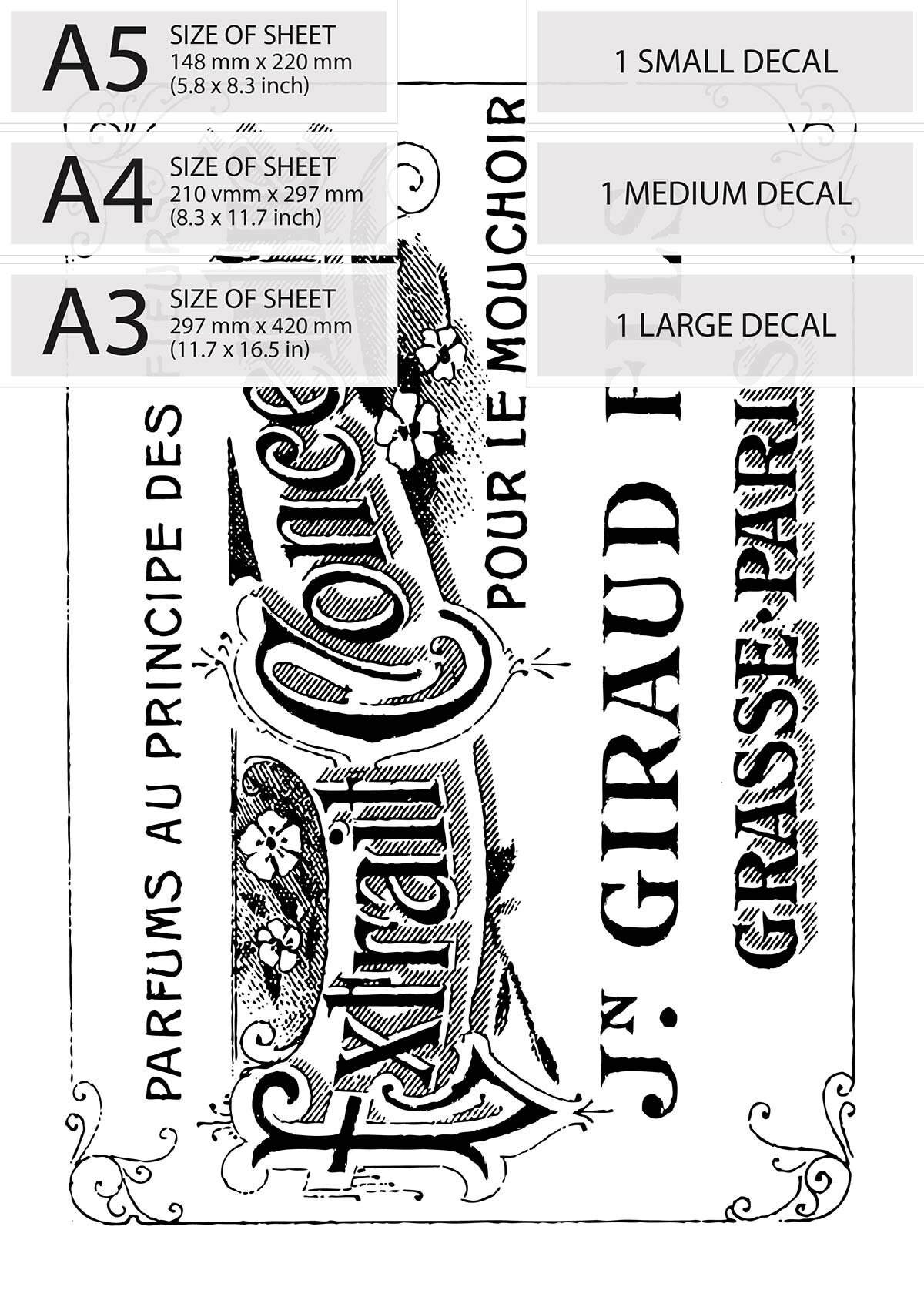 Water Slide Decal Print Transfer Shabby Chic Typography - Etsy