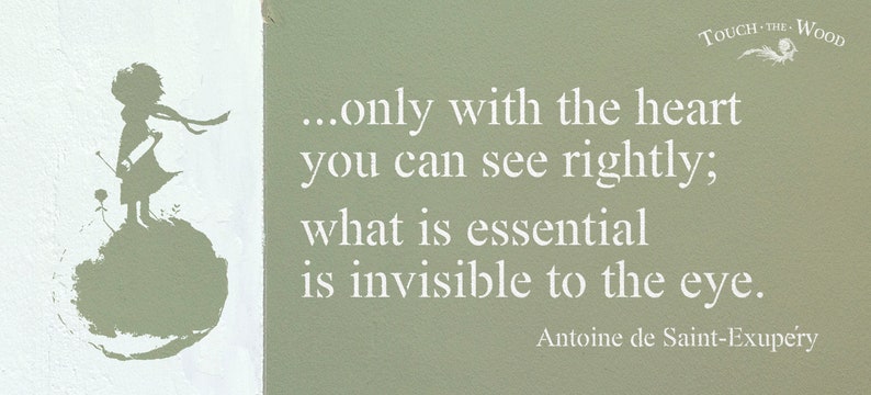Pu&ograve; includere: Una citazione di Antoine de Saint-Exup&eacute;ry dal Piccolo Principe: "&hellip; solo con il cuore si pu&ograve; vedere bene; ci&ograve; che &egrave; essenziale &egrave; invisibile agli occhi."