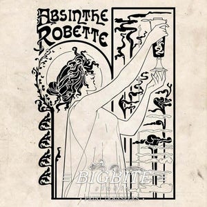 Water Slide Decal Art Noveau French Absinthe Robette Advert (Furniture Print Transfer) Typography Image Labels; #076