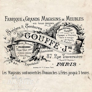 Water Decal Print Transfer – Vintage French Gouffe Fabrique Advert #063