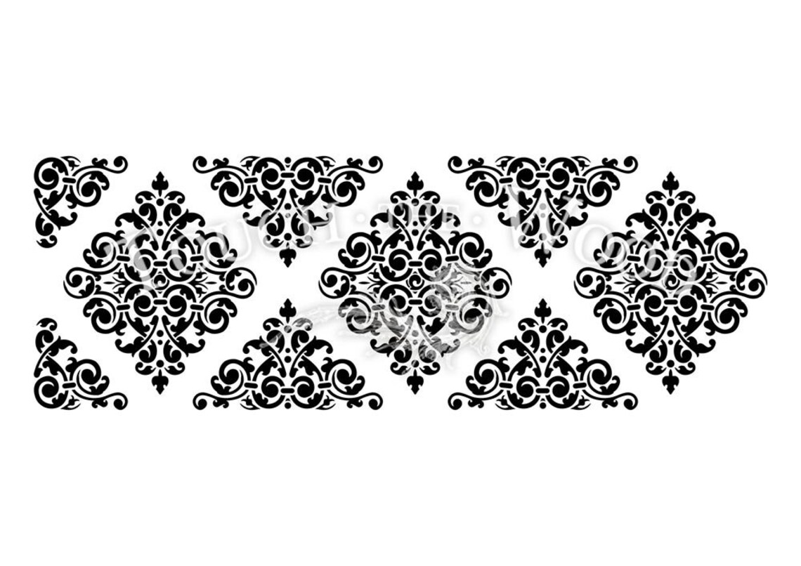Shabby Chic STENCIL Border Stencil for Wall Decor Ornamental Etsy