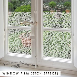 Twigs and Flowers Privacy Window Film Pattern, Etch Effect Adhesive for Glass, Mirror, Window #088