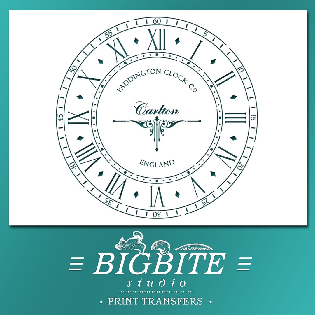 Old Clock Face Vintage Stencil furniture Print Transfer 068 - Etsy