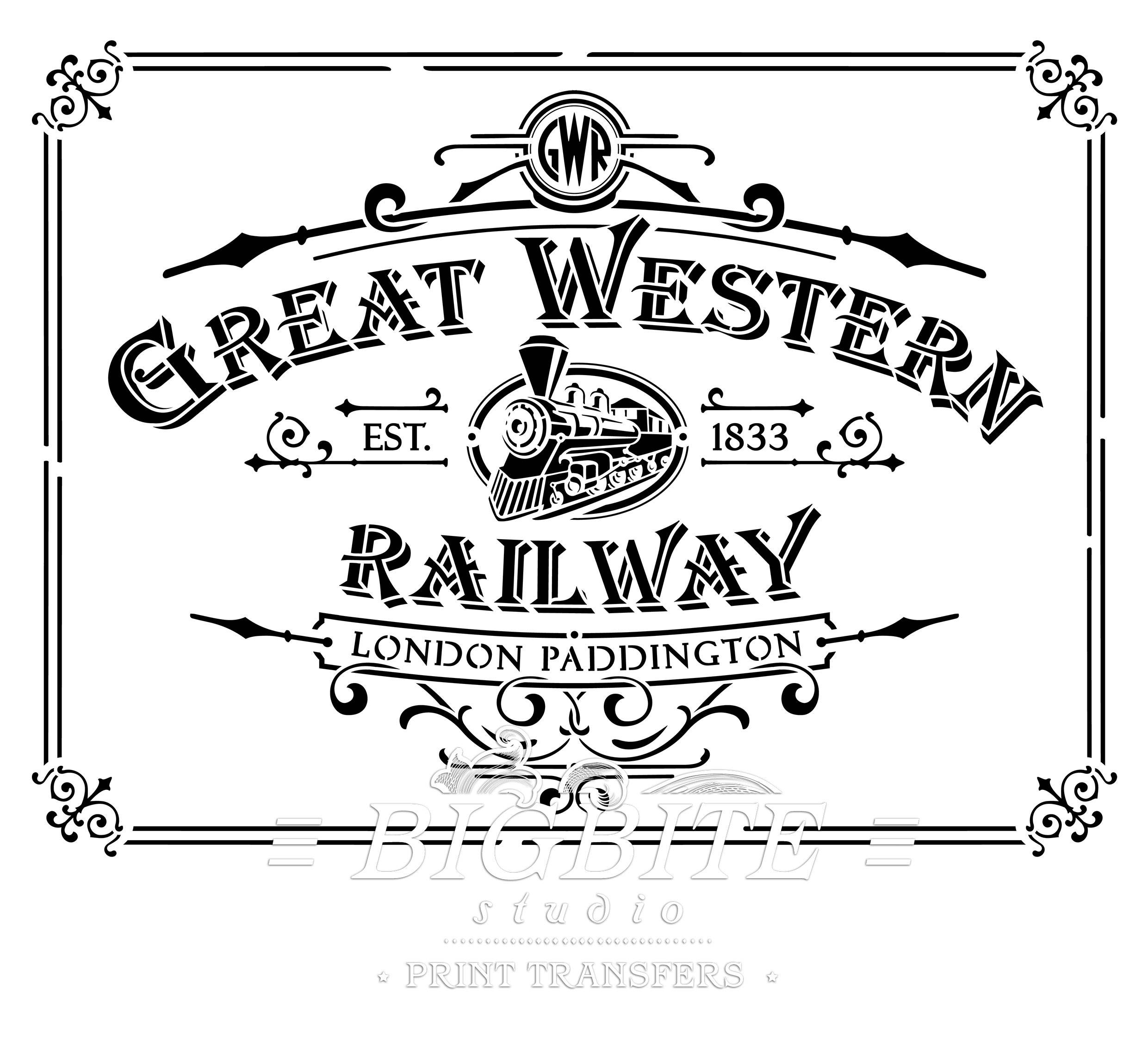 Schäbige schicke Schablone: Englisch trainiert Great Western | Etsy